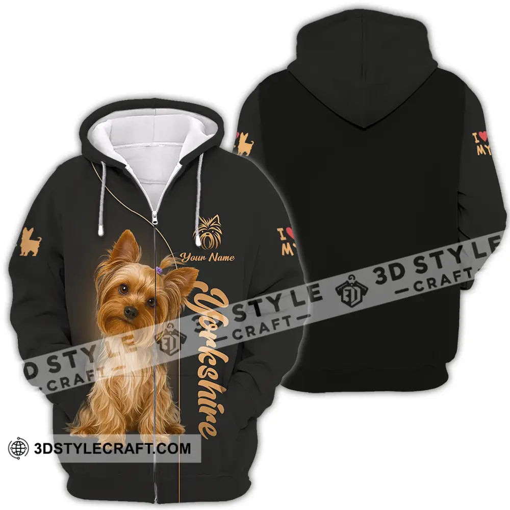 Unisex Shirt - Custom Yorkshire Terrier Shirt Zipper Hoodie / S T-shirt