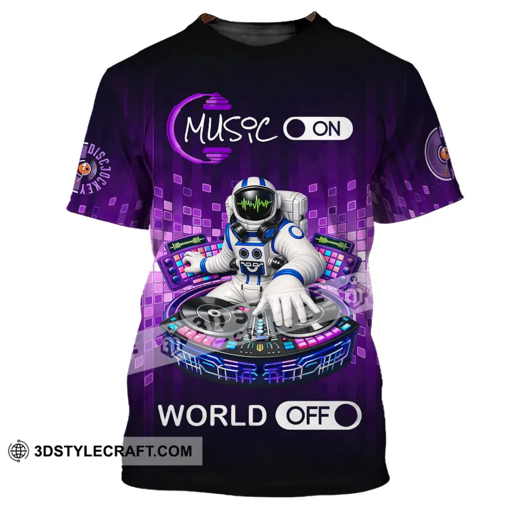 Unisex Shirt - Disc Jockey Music On World On 3D Shirt T-Shirt / S T-shirt