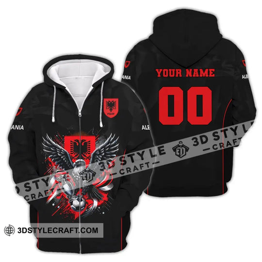 Unisex Shirt, Euro 2024 Shirt, Custom Name and Number Albania Football Shirt, Albania Football Polo Long Sleeve Shirt style option 4