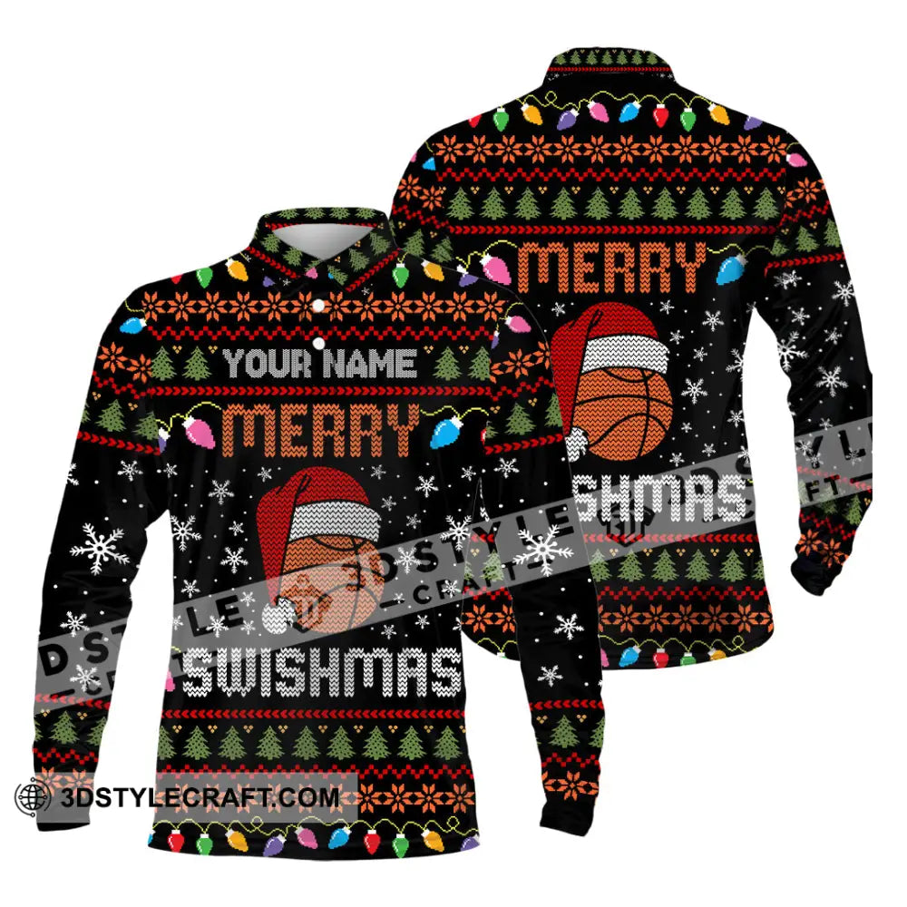 Unisex Shirt - Merry Swishmas Christmas Shirt Long Sleeve Polo / S T-shirt