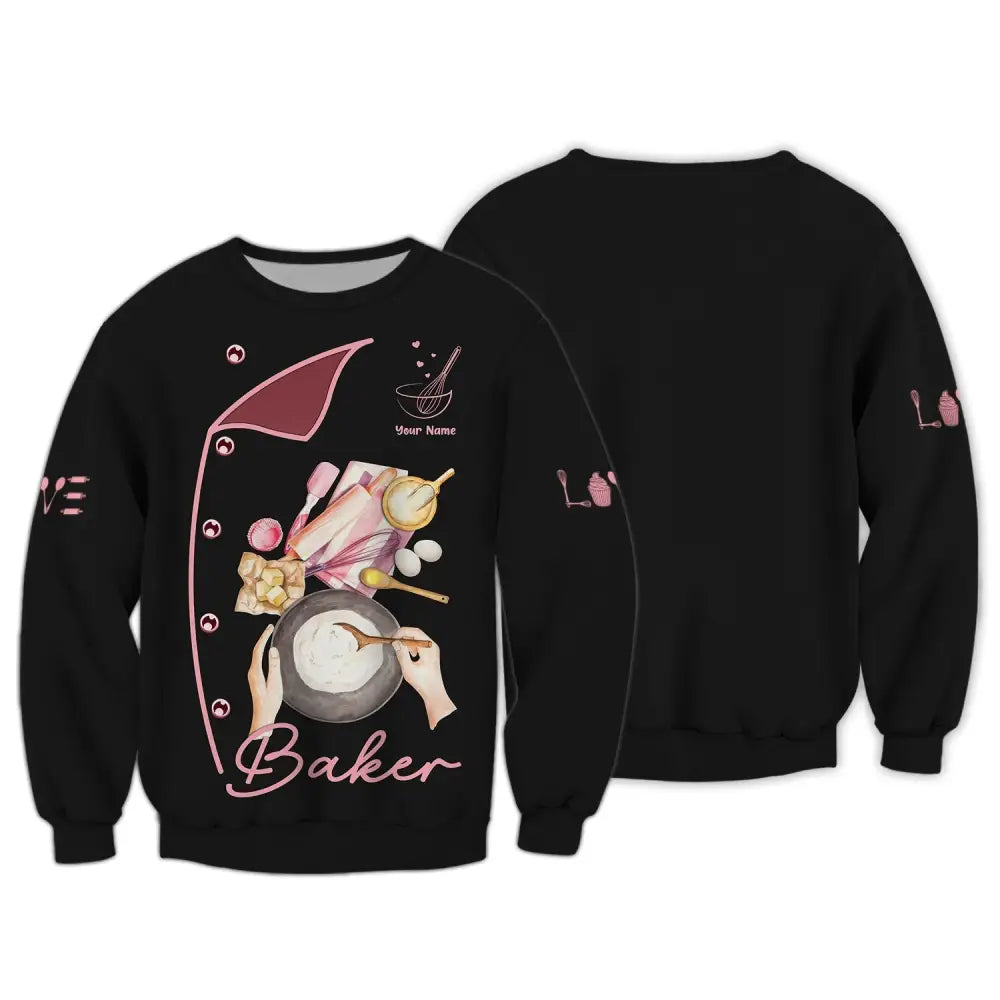Unisex T-Shirt Baker Shirt Hoodie Baking Gift For Lovers Long Sleeve / S
