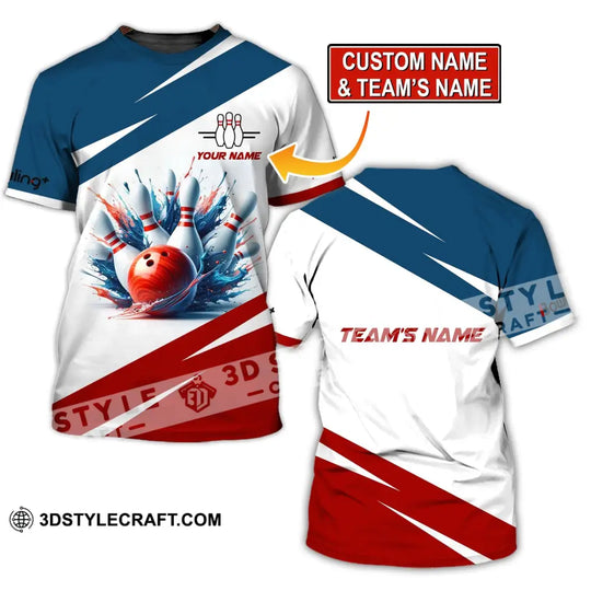 Unisex T-Shirt, Custom Name and Team Name Bowling T-Shirt, Bowling Club, Shirt For Bowling Lovers style option 1