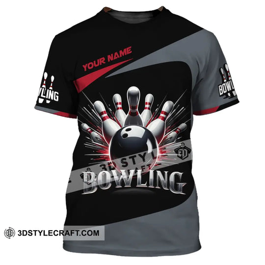 Unisex T-Shirt, Custom Name Bowling T-Shirt, Bowling Love Shirt, Shirt For Bowling Lovers style option 2