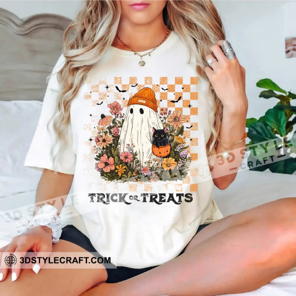Unisex T-Shirt - Trick Or Treat T-Shirt Halloween Collectible Gift White / S Apparel