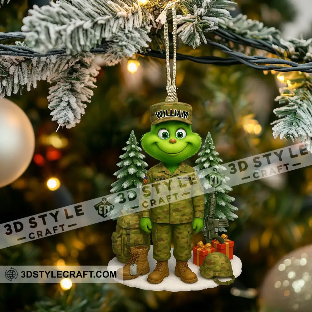 US Army Home Decor Christmas Ornament Personalized Ornament Ornament