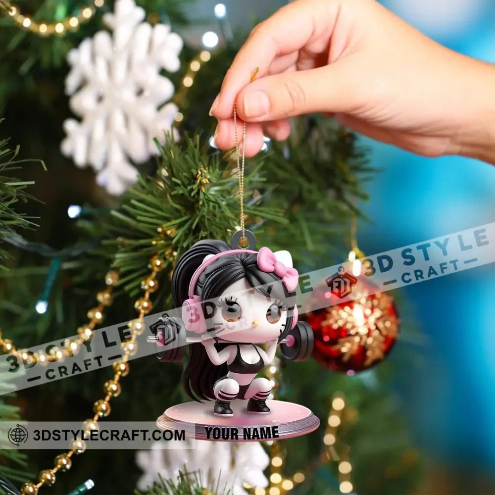 Weightlifting Girl Home Decor Christmas Ornament Personalized