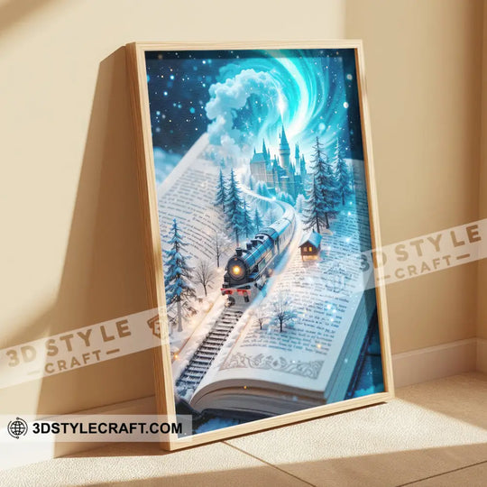 Winter Hogwarts Express, Home Decor Gift, Canvas, Poster style option 4