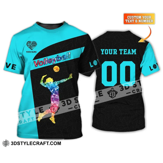 Woman Shirt, Custom Name and Number Volleyball Shirt, Volleyball Hoodie, T-Shirt for Volleyball Team, Gift for Volleyball Players style option 1