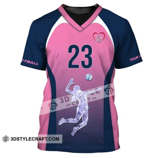Woman Shirt, Custom Name and Number Volleyball Shirt, Volleyball Hoodie, Volleyball Team T-Shirt, Gift for Volleyball Players style option 1