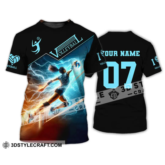 Woman Shirt, Custom Name and Number Volleyball T-Shirt, Volleyball Hoodie Long Sleeve Shirt , Gift for Volleyball Lovers style option 2