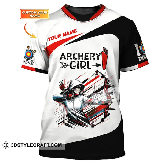 Woman Shirt, Custom Name Archery Shirt, Archery Girl, Shirt for Archery Lovers style option 1