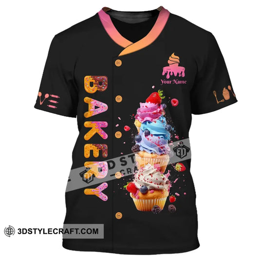 Woman Shirt, Custom Name Baker Shirt, Bakery Love Shirt, Baking Lovers Gift style option 2