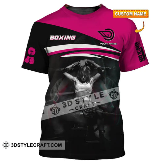 Woman Shirt Custom Name Boxing Long Sleeve T-Shirt T-Shirt