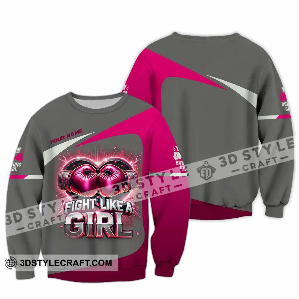 Woman Shirt Custom Name Boxing Polo Long Sleeve / S T-Shirt