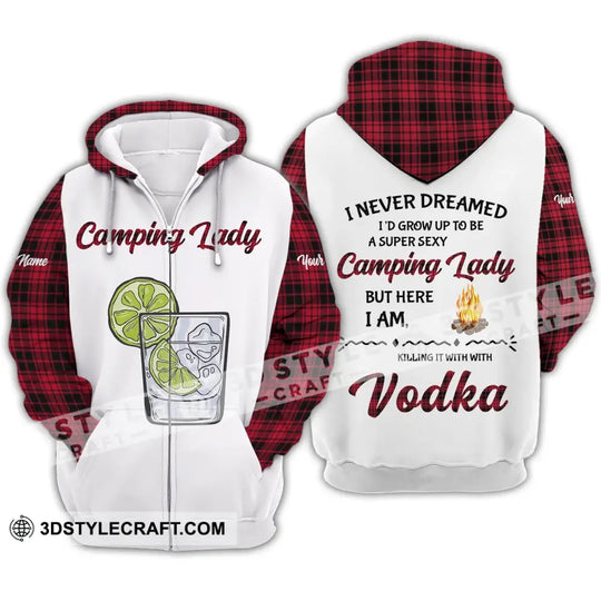 Woman Shirt - Custom Name Shirt - Camping Lady Shirt, I Never Dreamed I'd Grow Up to be Super Sexy style option 4