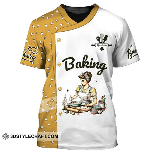 Woman Shirt, Custom Name Shirt for Baker, Bakery Chef Shirt, Baking Lovers Gift style option 2