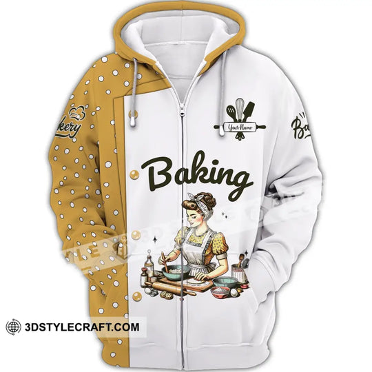 Woman Shirt, Custom Name Shirt for Baker, Bakery Chef Shirt, Baking Lovers Gift style option 3