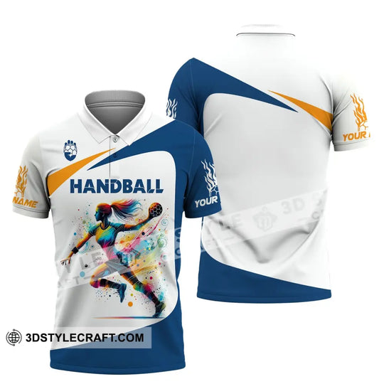 Woman Shirt, Custom Name Handball Player Shirt, Handball Hoodie Shirt Polo Long Sleeve, Gift for Handball Player style option 4