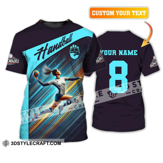 Woman Shirt, Custom Name Handball Shirt, Handball T-Shirt  Hoodie, Shirt for Handball Players style option 1