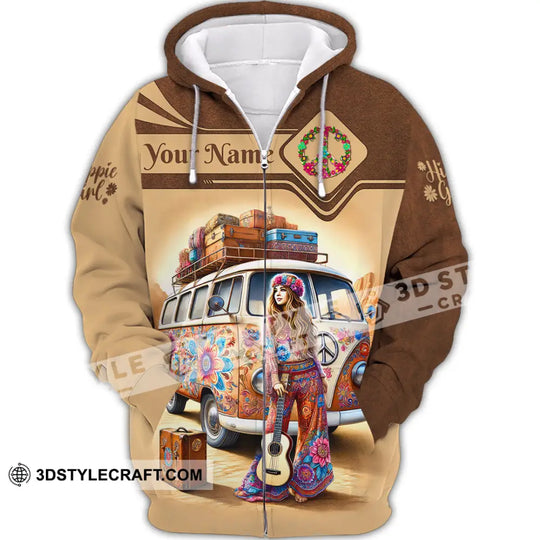 Woman Shirt, Custom Name Hippie T-Shirt, Hippie Hoodie Long Sleeve Shirt, Retro Hippie Clothing style option 3