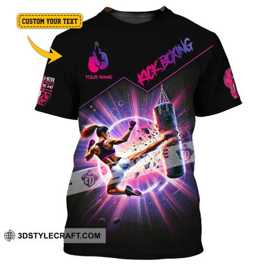 Woman Shirt, Custom Name Kick Boxing Shirt, Kick Boxing Polo Long Sleeve, Kick Boxing Gift style option 1