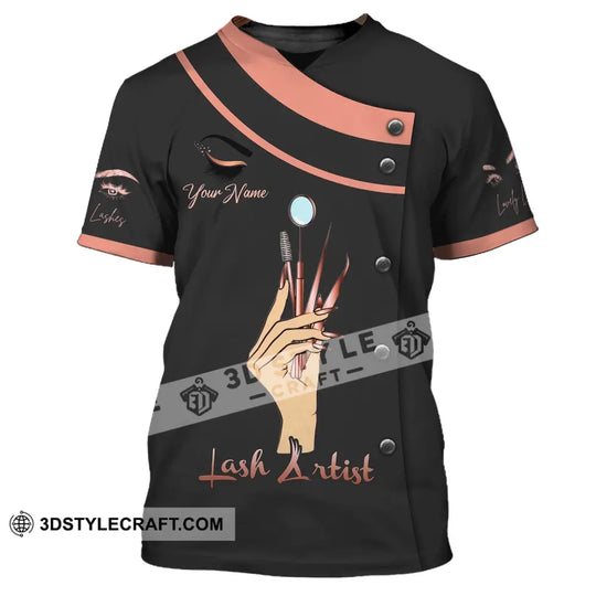 Woman Shirt, Custom Name Makeup Artist Shirt, Lashes Beauty, Eyelash Makeup T-Shirt style option 2