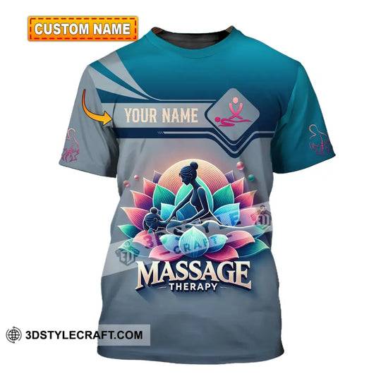 Woman Shirt, Custom Name Massage Therapist Shirt, T-Shirt for Massage Therapists, Massage Therapists Uniform style option 1