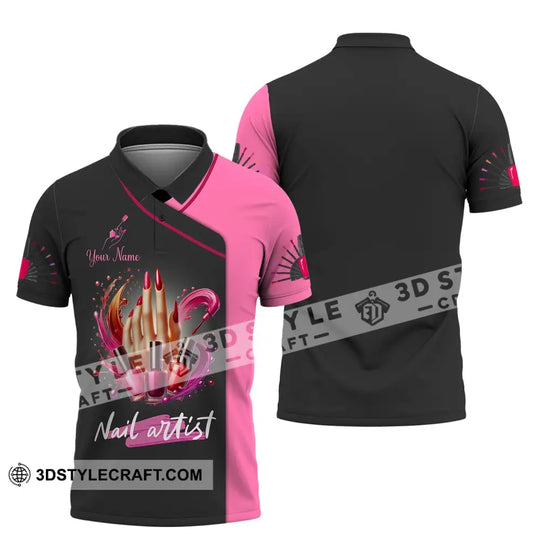 Woman Shirt, Custom Name Nail Artist Shirt, T-Shirt for Nail Shop, Nail Artist Uniform, Gift for Nail Artist style option 4