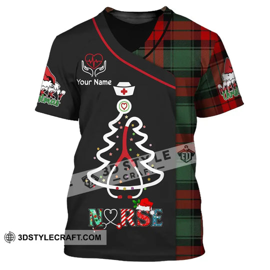Woman Shirt, Custom Name Nurse Shirt, Nurse Christmas Polo Long Sleeve, Nurse Love T-Shirt style option 4