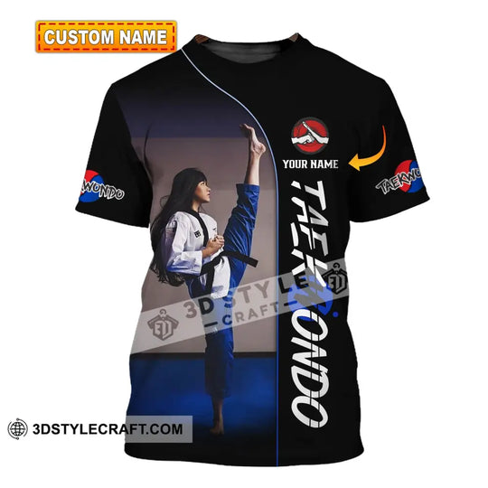 Woman Shirt, Custom Name Taekwondo Shirt, Taekwondo Hoodie Shirt Polo Long Sleeve, Gift for Taekwondo Lovers style option 1