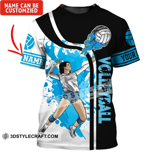 Woman Shirt, Custom Name Volleyball Hoodie, Volleyball T-shirt, Gift for Volleyball Player style option 1