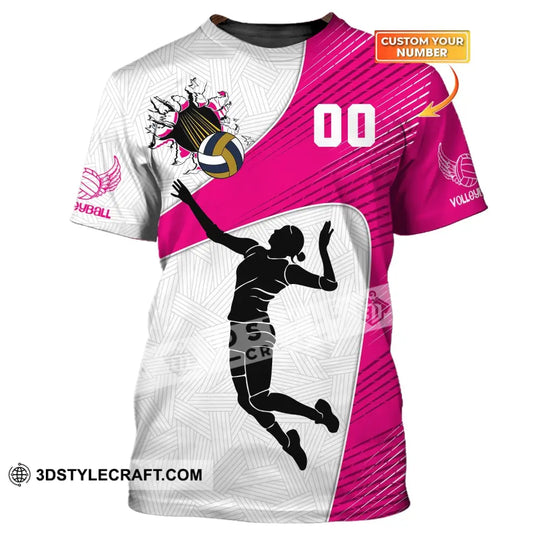 Woman Shirt, Custom Number Volleyball Shirt, T-Shirt for Volleyball Team, Gift for Volleyball Players style option 1