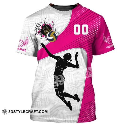 Woman Shirt, Custom Number Volleyball Shirt, T-Shirt for Volleyball Team, Gift for Volleyball Players style option 2