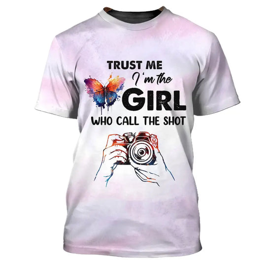 Woman Shirt, Photographer Shirt, The Girl Who Call The Shot, T-shirt For Photographers style option 1