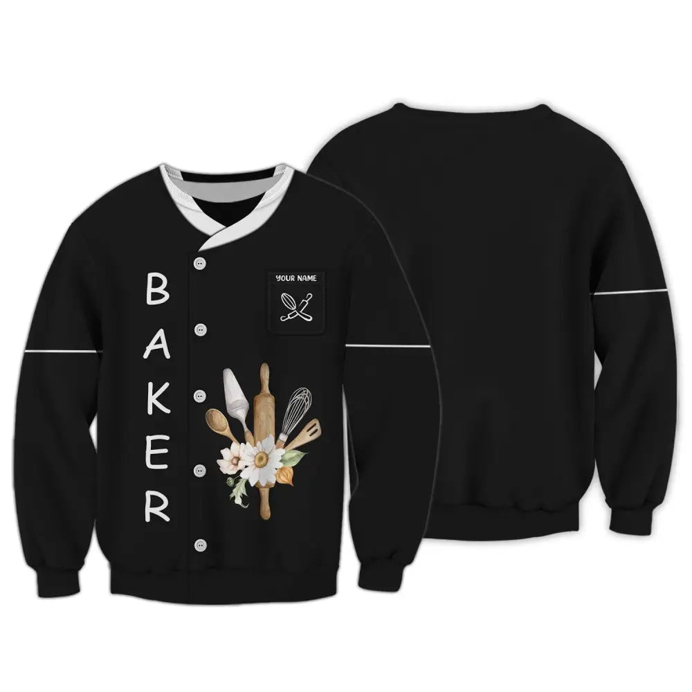 Women Shirt Baking Lover Baker Hoodie Sportwear Long Sleeve / S T-Shirt