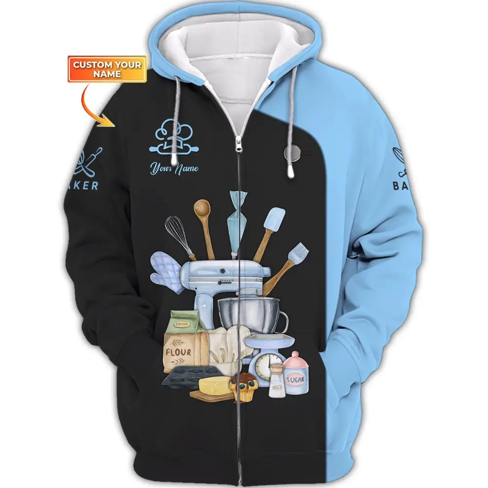 Women Shirt Baking Lover Baker Hoodie Sportwear Zipper / S T-Shirt