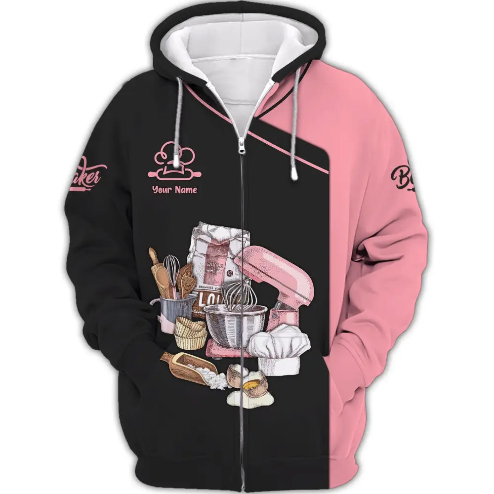 Women Shirt Baking Lover Baker Hoodie Sportwear Zipper / S T-Shirt