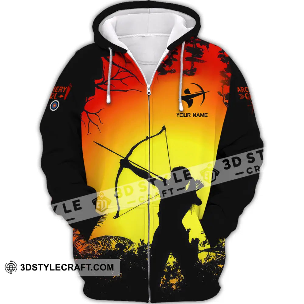 Women Shirt - Custom Archery Girl Lover Archery Player Shirt Zipper Hoodie / S T-shirt