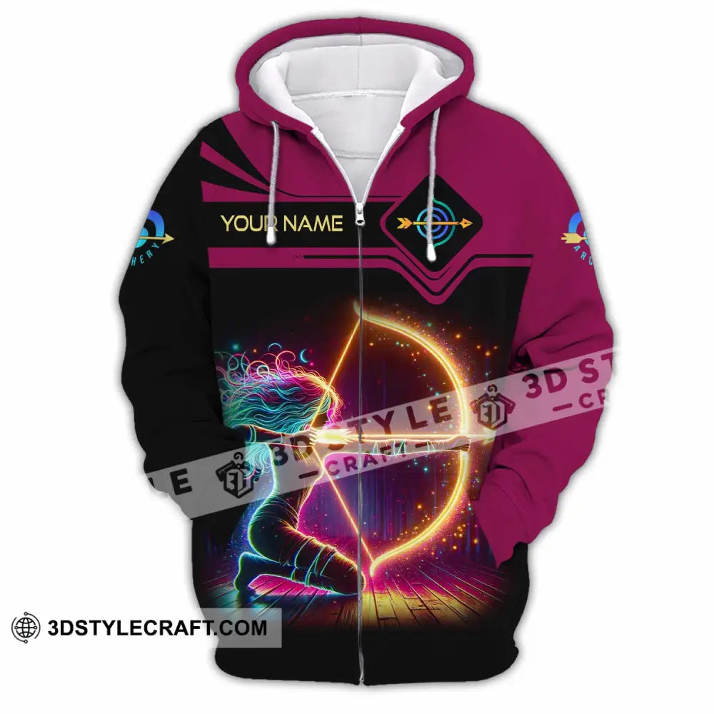 Women Shirt Custom Archery Shirt Zipper Hoodie / S T shirt