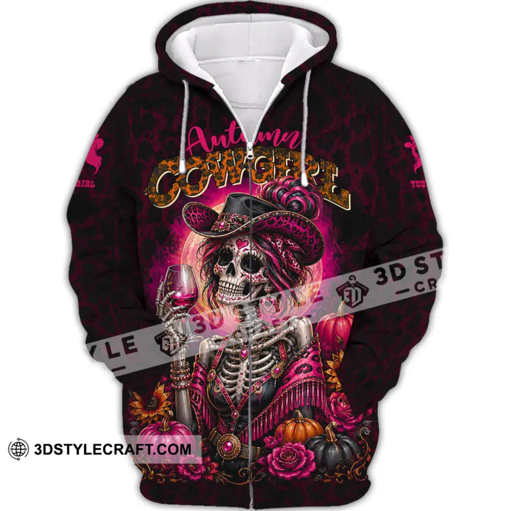 Women Shirt - Custom Autumn Cowgirl Shirt - Zipper Hoodie / S - T-shirt