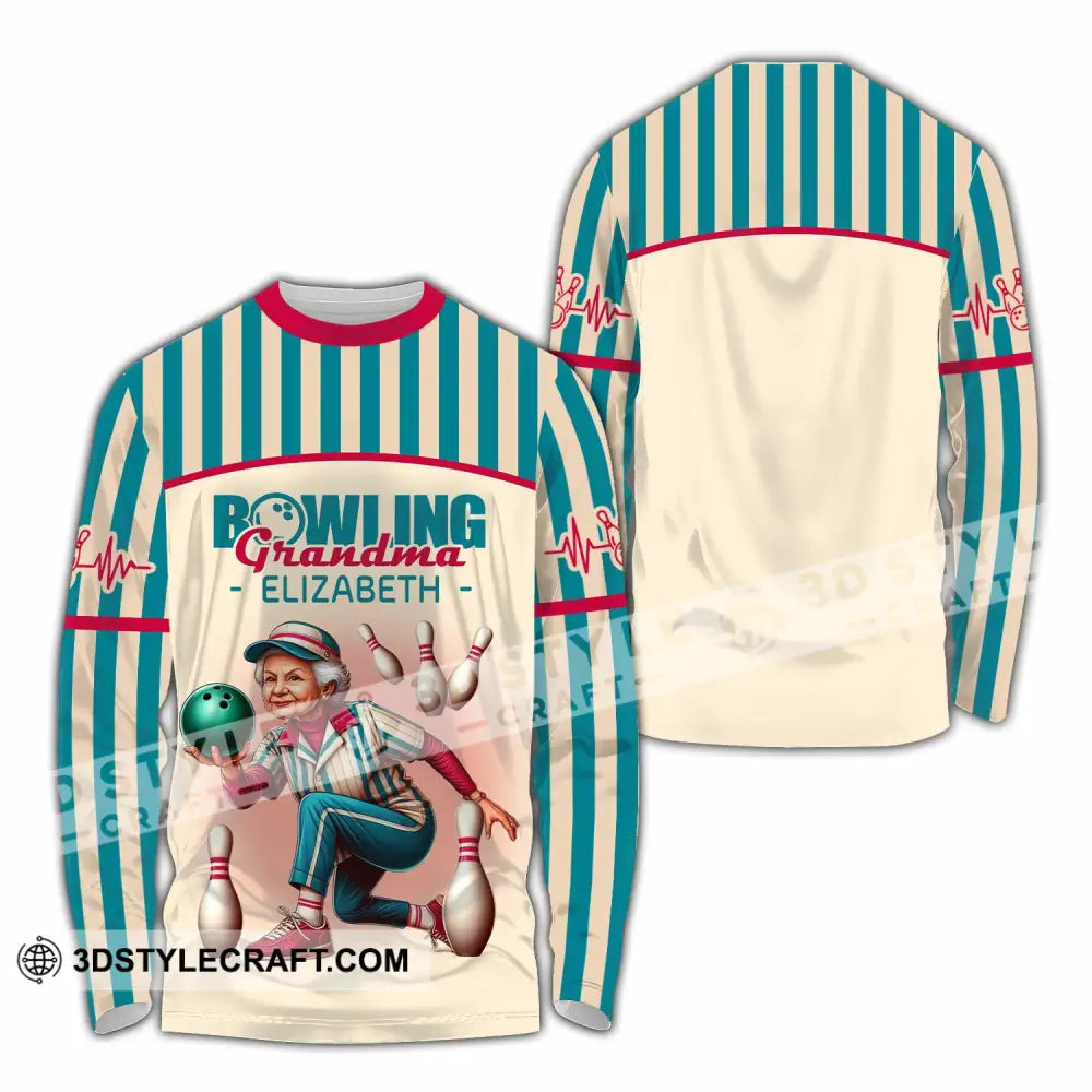 Women Shirt - Custom Bowling Grandma Shirt Long Sleeve Shirt / S T-shirt