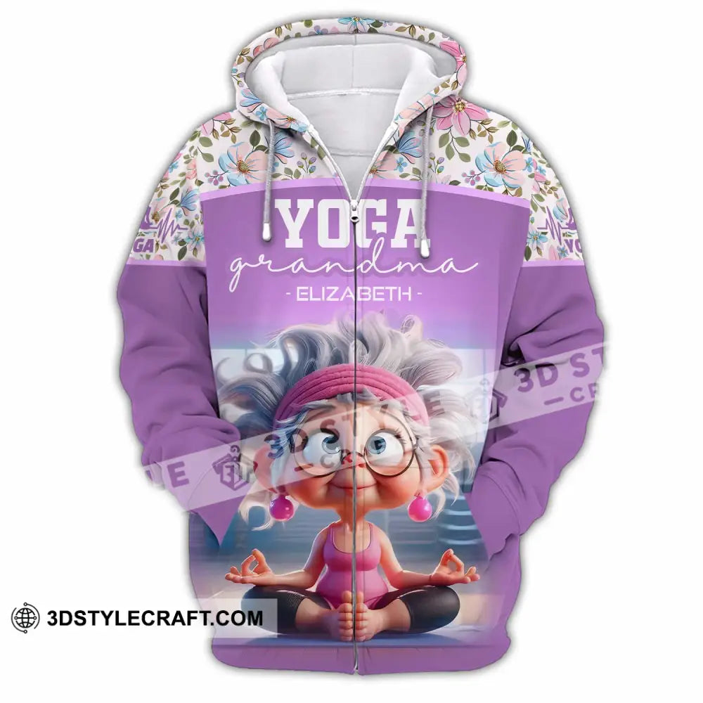 Women Shirt - Custom Chill Relax Yoga Granndma Shirt Zipper Hoodie / S T-shirt