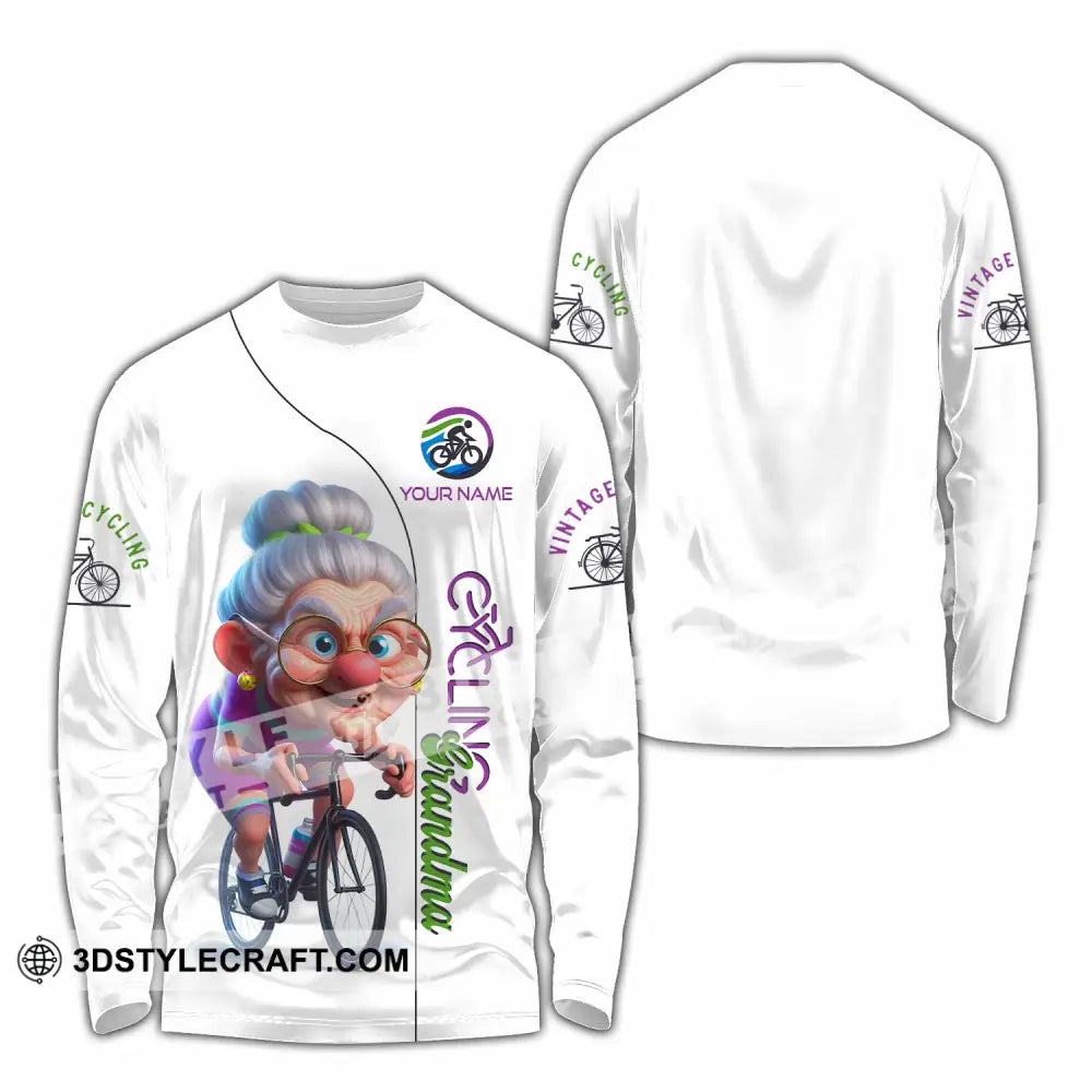 Women Shirt - Custom Cycling Grandma Sports Shirt Long Sleeve Shirt / S T-shirt