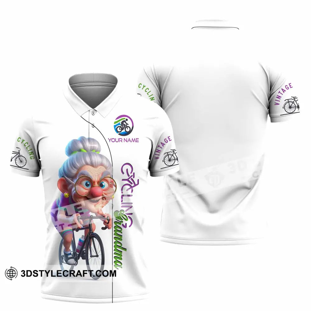Women Shirt - Custom Cycling Grandma Sports Shirt Polo Shirt / S T-shirt