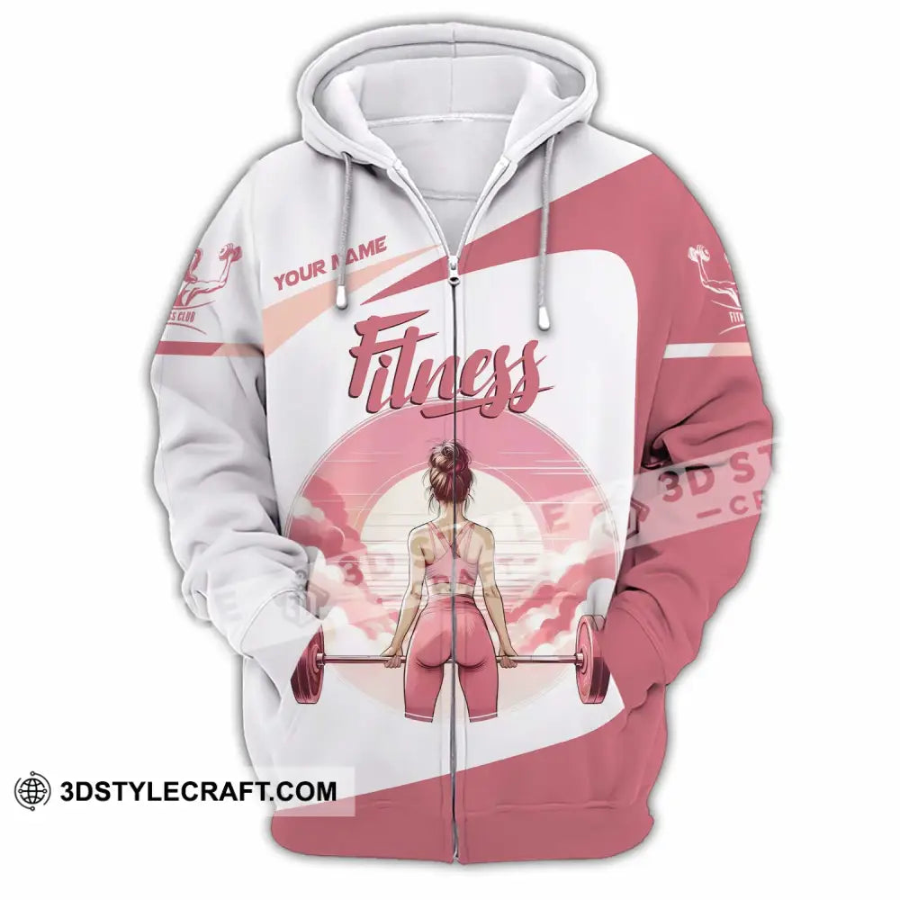 Women Shirt Custom Fitness Lover Shirt Zipper Hoodie / S T shirt