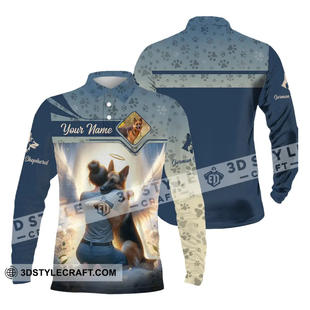 Women Shirt - Custom German Shepherd Shirt Long Sleeve Polo / S T-shirt