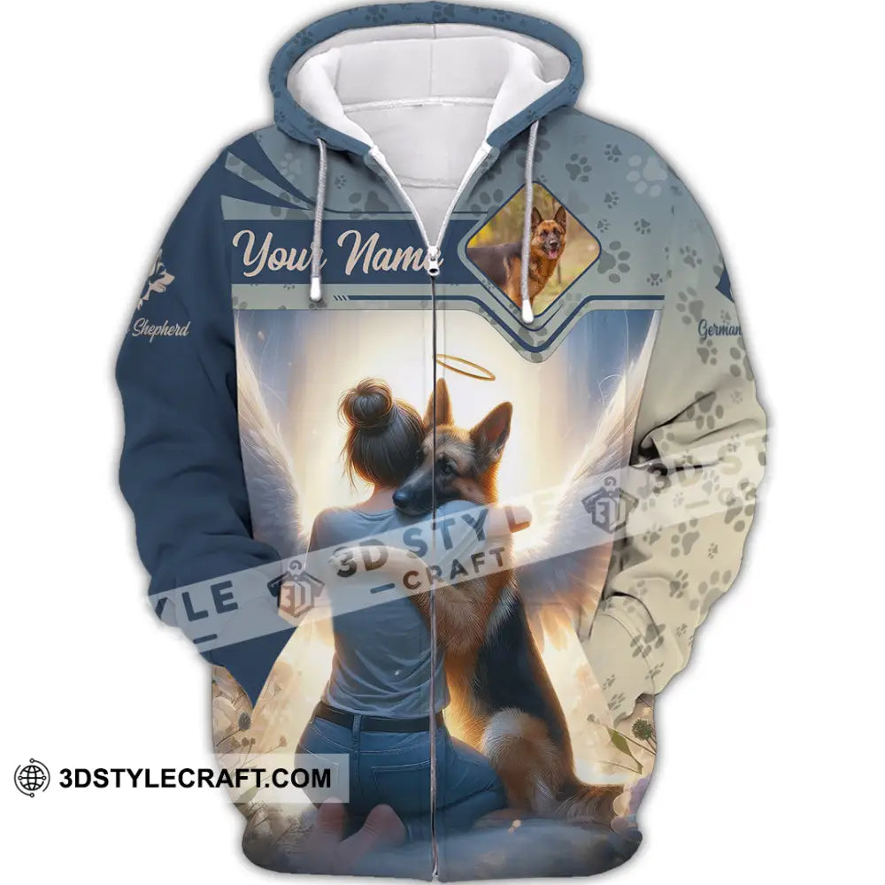 Women Shirt - Custom German Shepherd Shirt Zipper Hoodie / S T-shirt