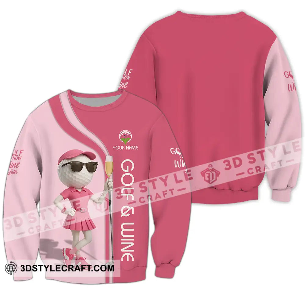 Women Shirt - Custom Golf And Wine Shirt Long Sleeve / S T-shirt