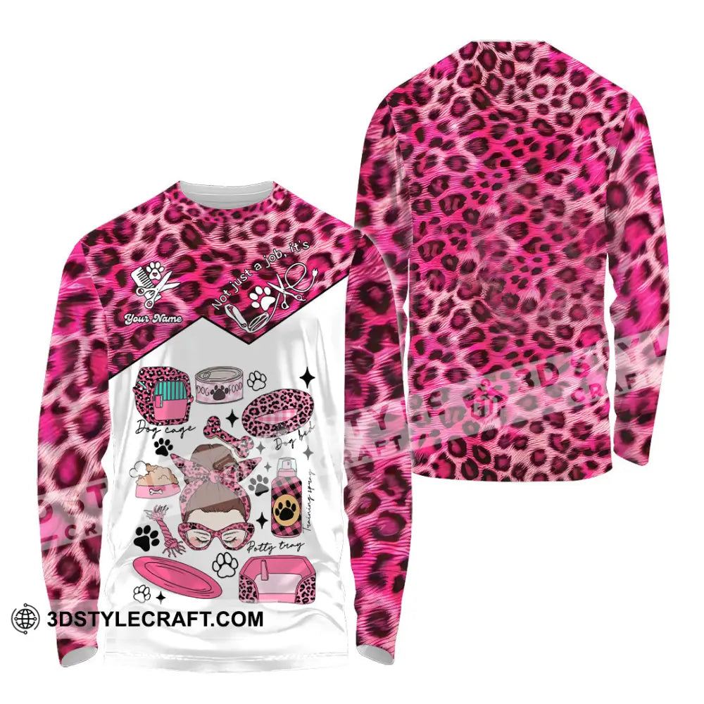 Women Shirt - Custom It’s Not Just A Job It’s Love Pet Groomer Shirt Long Sleeve Shirt / S T-shirt