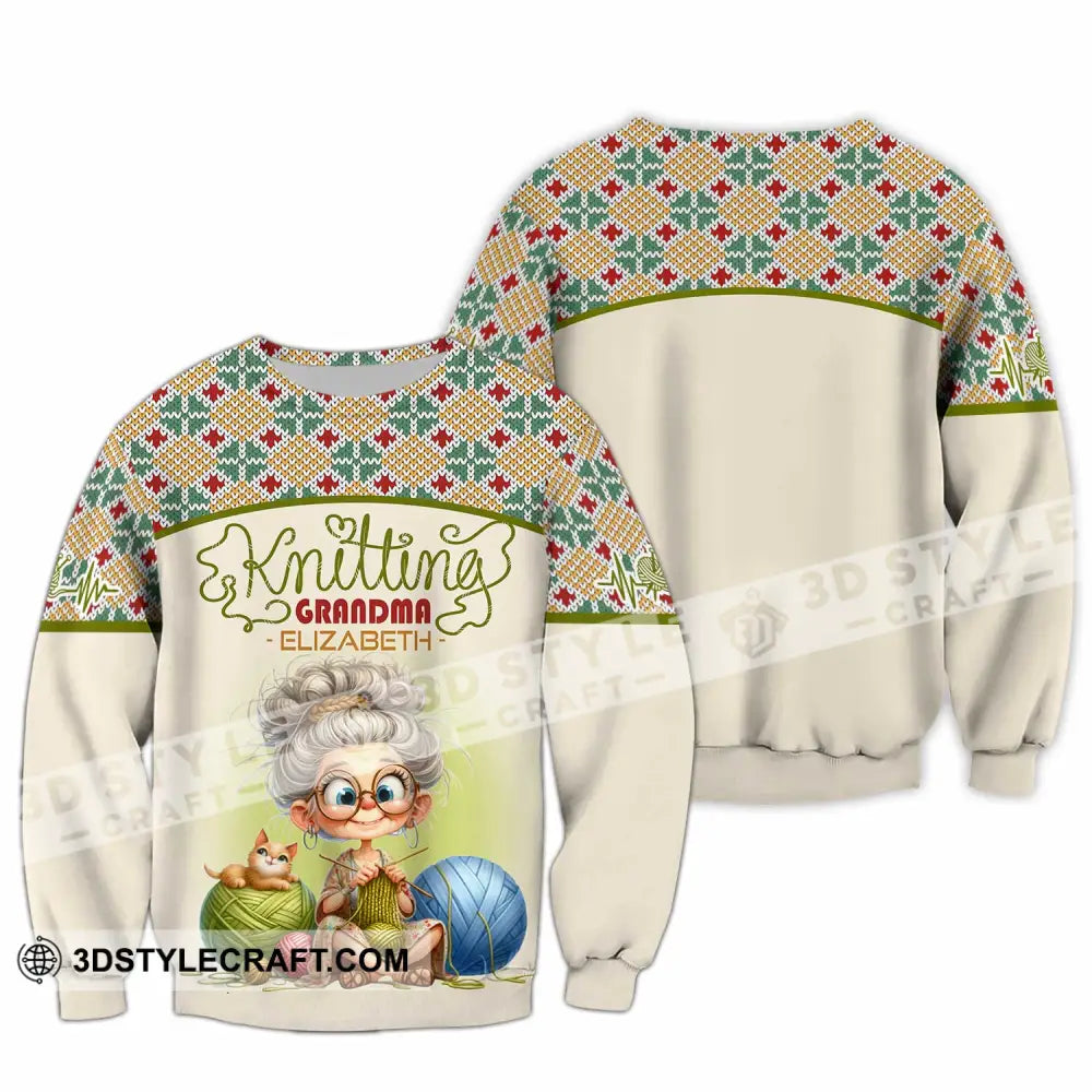 Women Shirt - Custom Knitting Grandma Shirt Long Sleeve / S T-shirt